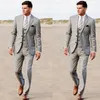 Yakışıklı Erkekler Plaj Düğün Kıyafet Çentikli Yaka İki Düğme Damat smokin 2 adet Balo Parti Blazer Suits (ceket + pantolon) Wear