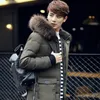 2019 Korean winter jacket male long section of thick loose big yards young student Nagymaros collar down jacket