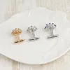 New crystal Crown Abotoaduras mulheres Camisa De Esmalte De Prata de Ouro Francês Cuff Links Para Homens de noivado Do Casamento Presente Da Jóia Da Forma A Granel