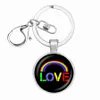 2021 LGBT Gurur Lezbiyen Hediye Kolye Keychain Gökkuşağı Gay Anahtar Zincir Keyasyon Yüzüğü Chaveiro Hatıra Llaveros Jewelry290p