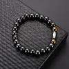 Zwarte kristal Hematiet Magnetische magneet Bracelet Stone armbanden Boerbakken Hip Hop Jewelry Fashion kralenarmbanden