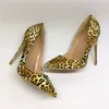 Casual Designer Real photo Fashion Women shoes leopard patent leather printed point toe ankle Sexy Lady High Heels pumps 12cm stilettos large size 44