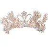 花嫁の王冠のファッション輝く女の子真珠のラインストーン花白鳥の結婚式のヘアアクセサリーブティック子供パーティー髪の棒Y2224