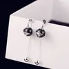 New fashion luxury designer cute bees pearl long drop pendant dangle chandelier stud earrings for woman white black3333902