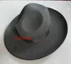 Men039S 100 Woolen Fedoras Hat Wide Brim كبير الحجم 12 سم القبعة الصوفية الأزياء الأسود من الصوف