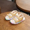 Sandalias LED de verano para niños, zapatos luminosos a la moda para niños y niñas, zapatos luminosos para bebés y niños pequeños, talla 21-30