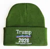 Trump 2020 Beanie Дональд Knit Зимние шапки ПЕРЕИЗБРАНИЕ Keep America Great Skullies Caps Вышивка Флаг США Cap Повседневный Beanie Hat Ski A6352