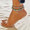 Strand Conch Baum des Lebens Yoga Shell Elefant Fußkettchen Kette Fuß Multilayer Anklets Armbänder Modeschmuck