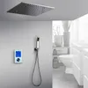 LED multi-funcional luzes luzes de iluminação de banho termostático torneira de banho swash e temperatura sensível à temperatura cabeça de chuveiro sensível
