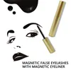 Magnetyczne fałszywe rzęsy Płynne zestawy oczu Trzy Magnetyczne włókno wolne klej Gruby Curling Eye Liner zestaw do makijażu