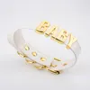 Personnalisé nom personnalisé tour de cou bébé pour femmes filles cuir végétalien large grande lettre collier fétiche Kawaii collier