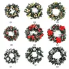 Flores decorativas grinaldas grinaldas de natal com bateria movida a luz de luz LED FRONTE PORTA PEDRANDO GARLANHA Decorações de casa de férias Deco