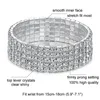 Strass Braut Armbänder Elegante Reihe Stretch Braut Armreif Silber Kristall Prinzessin Hochzeit Party Abend Schmuck Für Mädchen Frauen