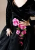 뷰티 블랙 소녀 미인 대회 드레스 긴 소매 벗어 빨간 3D 플라워 걸스 플라워 드레스 Organza 플로어 길이 생일 파티 가운