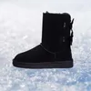 Hot Sale-Boots För Kvinnor Kastanj Svart Blå Rosa Kaffe Designer Snö Fur Boot Womens Ankel Knäskor