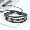 Billiga Simple Star Armband Justerbara Äkta Läder Kvinnor Vävda Bangles Fashion Mens Multilayer Flätat Beaded DIY Smycken Tillbehör