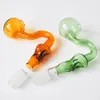 Brûleur à mazout en verre épais 14mm 18mm mâle femelle accessoire de fumer pyrex conduites d'eau courbes colorées pour fumer bongs