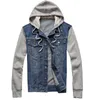 Męskie kurtki Univos Kuni 2021 Casual Jacket Casual Jacket z kapturem jeansowy płaszcz mody Chet Pocket Emewear Slim Fit Męskie chłopcy Duże rozmiar 5xl J6211