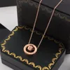 New Arrive Fashion Lady 316L Titanium steel Letter B 18K Plated Gold Necklaces With Double Circles Diamond Pendants 3 Color3541400