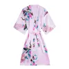 짧은 스타일 asain 일본식 기모노 유카타 드레스 하오리 여성 수면 나이트웨어 목욕 가운 동양 중국 실크 잠옷