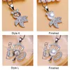 Big Pearl Necklace Inställningar Sliver Plated Animal Halsband Örhängen Inställningar DIY Tillbehör Smycken Inställningar för Kvinnor 12 stilar med kedjor