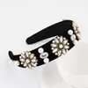 Kafa Bantları Avrupa ve Amerikan Vintage Court Style Head Band Barok Rhinestone Saç Kasnağı İnci Altın Yaprakları Toptan Satış