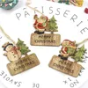 Arbre de Noël ornement pendentif en bois dessin animé santa claus bonhomme bonhomme de bonhomme de bonhomme de noël arbre de Noël décoration décoration bois artisanat de fête préférée cadeau dbc vt1182