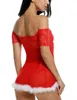 XMAS Ladies Sexy Santa Claus Red Lace Lingerie Womens Babydoll Underwear XS-M #R45