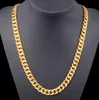 Mens 14K Geel Vergulde Cubaanse Ketting Collier 24 "7mm Hip Hop zwaar breed