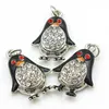 Jinglang minúsculo pinguim charme para jóias fazendo e artesanato charme charme liga de zinco enamel pinguim 30pcs