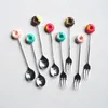 Stainless Steel Doughnut Spoon Donut Spoons Coffee Dessert Spoon Stirr rods Tea Ice Cream Candy Kitchen Flatware Tableware DHL WX9-1397