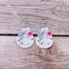 Fashion-2020 Spring Summer Fashion Coconut Palm Tree Floral Print Pu Leather Teardrop Earrings for Women Beach Fashion Jewelry