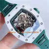 KV 럭셔리 055 흰색 세라믹 남성 시계 검은 골격 다이얼 M8215 자동 이동 21600VPH Sapphire Crystal Top Wristwatch9926184