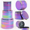 Hot Zinc Alloy Material Herb Grinders Colorful Rainbow 4 Layers Grinder Herbal Crusher For Smoking Tobacco 5915IB-5918IB