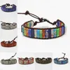 7 Chakra Stenen Armbanden Keizerlijke Jaspis 13 Stijlen Natuursteen Kralen Reiki Healing Edelsteen Geweven wrap lederen Yoga Armband