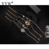 5pcs/Set Crystal Bracelet Set Vintage Hollow Round Turtle Design Bead String Bracelet Fashion Jewelry Pulseira Feminina