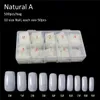 TAMAX 500PCSBOX FALSE NAIL FULL COVER Halv Stick och French Style White Natural Transparent Clear Color Fake Nails Nail Art Tool1598165