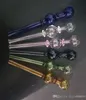Coloured two-wheel double-bubble glass direct-fired pot Wholesale Bongs Oil Burner Pipes Water Pipes Rigs Smoking