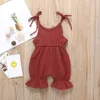 Abbigliamento infantile 2019 Brand New Toddler Neonate Vestiti per bambini Pagliaccetto in cotone Solido Tuta Abiti Cinturino senza maniche Prendisole 0-4T