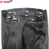 ZZHAIR 16 "-32" 8 sztuk zestaw klipsów w/na 100% brazylijski Remy doczepy z ludzkich włosów na całą głowę 100g 120g 140g naturalne proste