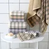 Simple Lattice Soft Absorbent Thick Cotton Towel Bath Towel Set of Three292L
