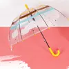 어린이 만화 우산 투명 어린이 긴 핸들 아이 비 만화 구름 무지개 소년 소녀 귀여운 우산