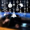 Adesivi per decalcomanie per finestre con fiocchi di neve bianchi Albero di Natale Decorazioni per il paese delle meraviglie invernali Ornamenti per feste