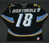 Vintage Men Jared Nightingale - Toledo Walleye ECHL Captains 'Club Game-Worn Jersey Hockey Jersey ou personnalisé n'importe quel nom ou numéro rétro Jersey