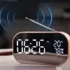 AS2 Bluetooth Speaker Wireless LED Display Digital Alarm Clock Subwoofer Stereo Loudspeaker Support FM Radio/AUX-in/TF Card Mirror