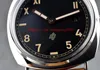 Hoge kwaliteit Horloge zwarte wijzerplaat 424 00424 000424 Mechanische Transparante Lederen Band Bands Automatische Herenhorloge Watches246o