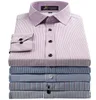 Homens elegantes Trabalho de negócios Casamento Camisas Escritório de Trabalho de Trabalho Camisas De Manga Longa Homens Camisas De Mesa Casual Stripe Camisa