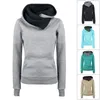 Fashion-Newest women hoodies high collar long sleeve Fleece Tops with pocket Hot Selling Colorful pluse size warmly ladies hooded tops