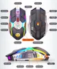 Souris USB RVB rechargeable sans fil 2,4 GHz Esports Souris de jeu rétroéclairée pour ordinateur portable Souris de bureau 7 boutons 3 vitesses Éclairage longue veille Souris silencieuse A5 RVB lumineuse