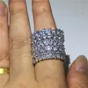 Vecalon 5 Style Finger Promise ring 5A Zircon Cz 925 Sterling Silver Anelli di fidanzamento per matrimoni per donna Gioielli da uomo